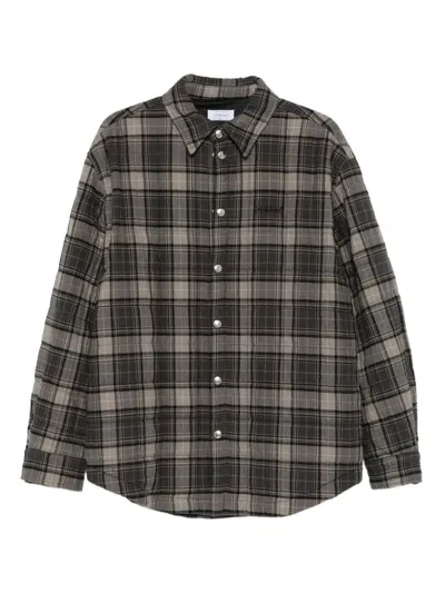 OFF-WHITE `SPRAY ARR CHECK FLAN` PADDED OVERSHIRT