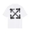 Off-white Spray Arrow Bowling Shirt In White & Black