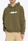 Off-white Spray Arrow Hooded Sweatshirt In Green