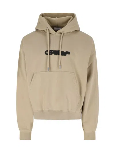 OFF-WHITE SPRAY ARROW" HOODIE - BEIGE