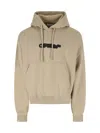 Off-white Graphic Print Hooded Sweatshirt In Beige