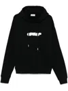 Off-white Spray Helvetica Logo-embroidered Hoodie In Black