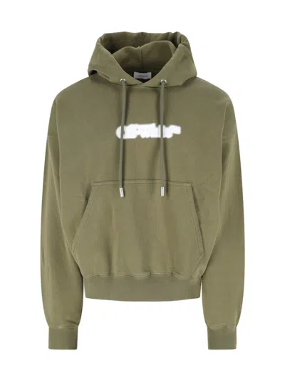 Off-white Spray Arrow Hoodie In Green