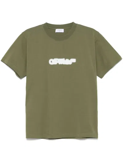Off-white Spray Paint Arrow Graphic Slim T-shirt In Green