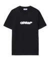 Off-white 'spray Arrow' Black Crewneck T-shirt With Logo Lettering On The Front And Maxi Logo Print On The Rea In Black