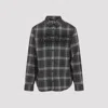 Off-white Dark Grey Cotton Spray Book Check Flan Reg Shirt In Gray
