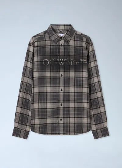 OFF-WHITE SPRAY BOOK CHECK FLANNEL SHIRT