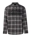Off-white Dark Grey Cotton Spray Book Check Flan Reg Shirt In Black