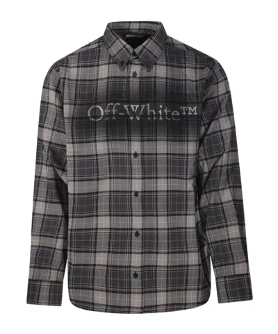 OFF-WHITE OFF-WHITE SPRAY CHECK FLANNEL SHIRT