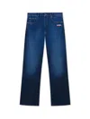 Off-white Spray Diagonal Relax Jeans In Blue