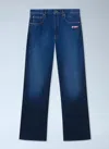 Off-white Spray Diagonal Relax Jeans In Blue