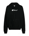 Off-white Spray Helvetica Logo-embroidered Hoodie In Black