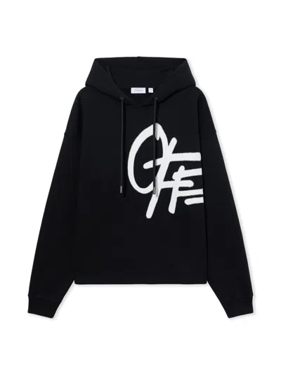 Off-white Spray Logo Loose Hoodie In Black