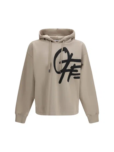 Off-white Spray Logo Skate Hoodie In Neutral