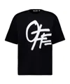 Off-white 스프레이 로고 스케이트 티셔츠 In Black