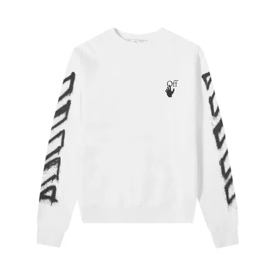 Pre-owned Off-white Spray Marker Slim Crewneck 'white/black'