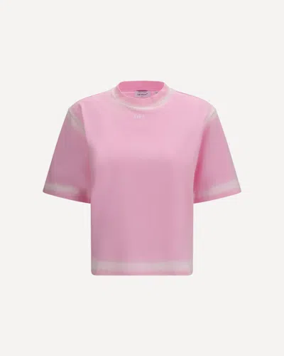 Off-white Spray Off Stamp Boxy T-shirt In Pink