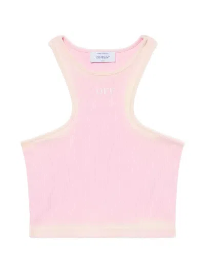 Off-white Spray Off Stamp Top In Pink
