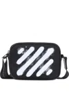Off-white Black And White Diag Spray Polyamide Camera Bag In Black