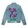 Off-white Spray Paint Graffiti Jacket Men Blue