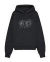 Off-white Spray-paint Logo Cotton Hoodie In Black