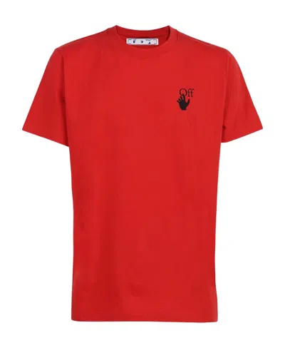 Off-white Spray-print Cotton T-shirt In Red