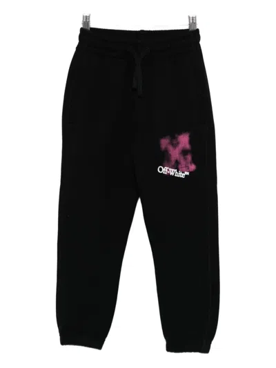 Off-white Kids' Spray-print Sweatpants In Black