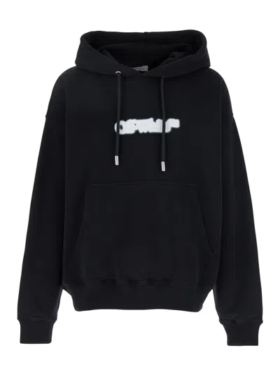 Off-white Spray-printed Hoodie In Black - White