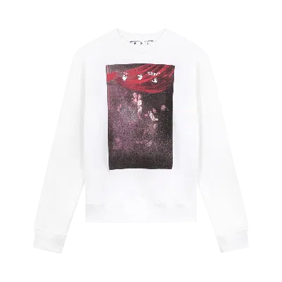 Pre-owned Off-white Sprayed Caravaggio Slim Crewneck 'white'