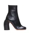 Off-white Off White Black Leather Spring Ankle Boots In Nero