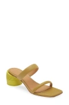 Off-white Woman Sandals Sand Size 8 Leather In Chartreuse
