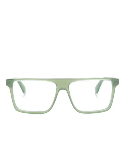 Off-white Brille Mit Eckigem Gestell In Green