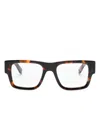 Off-white Tortoiseshell-effect Square-frame Glasses In Brown
