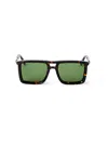 Off-white Square Frame Sunglasses In Green