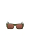 Off-white Square Frame Sunglasses In Brown
