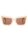 Off-white Square-frame Tinted Sunglasses In Brown