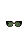 Off-white Square-frame Tortoiseshell-effect Sunglasses In Green