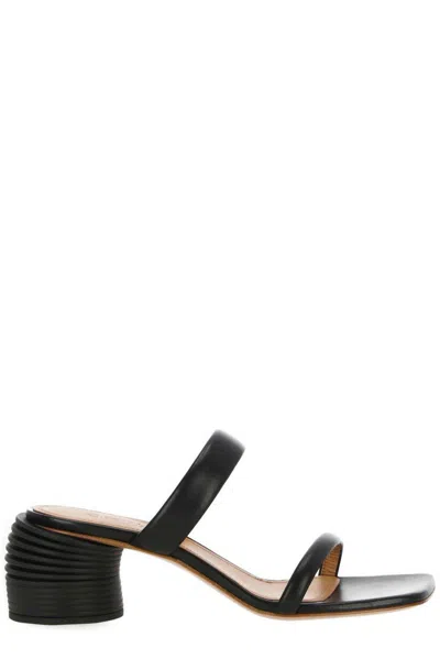 OFF-WHITE SQUARE-TOE HEELED SANDALS
