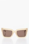 Off-white Squared Firenze Sunglasses With Logoed Rods In Brown
