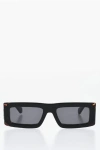 Off-white Squared Laurel Sunglasses With Tortoiseshell Frame In Black