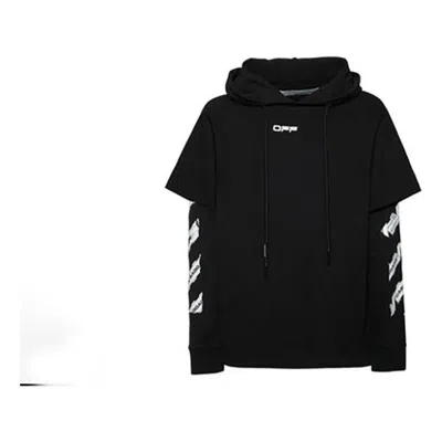 Off-white Ss20 Airport Tape Mens Hoodie Long Sleeve In Black