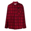 Off-white Ss20 Back Arrows Sketch Mens Plaid Shirts Red Black In Burgundy