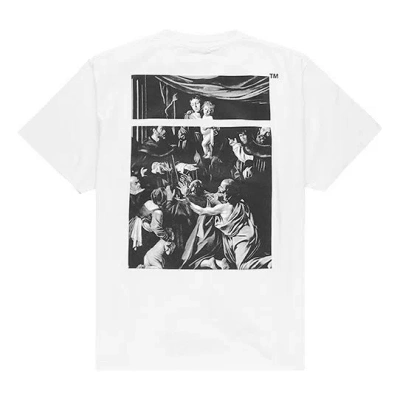 Off-white Ss20 Caravaggio Square Back Logo Print Short Sleeve White Tee