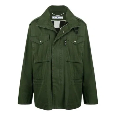 Off-white Ss21 Arrows Pattern Zipper Hooded Jacket Ordinary Version Green