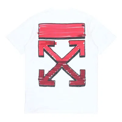 Off-white Ss21 Back Arrow Logo Printing Round Neck Pullover Short Sleeve White