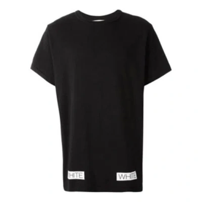 Off-white Ss21 Cotton Stripe Printing Pattern Round Neck Short Sleeve Black