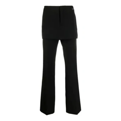 Off-white Ss21 Mini Eve Solid Color Casual Pants Loose Fit Black
