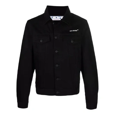 Off-white Ss22 Chest Logo Printing Denim Jacket Black