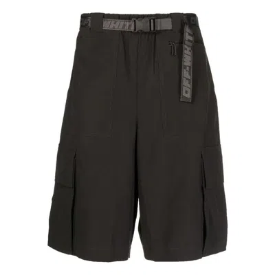 Off-white Ss22 Industrial Solid Color Belt Casual Shorts Black