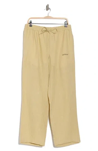 Off-white Staffers Linen Pants In Nude